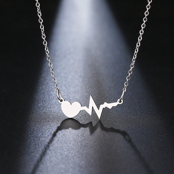Heartbeat Love Stainless Steel Necklace - Picture 3 of 4